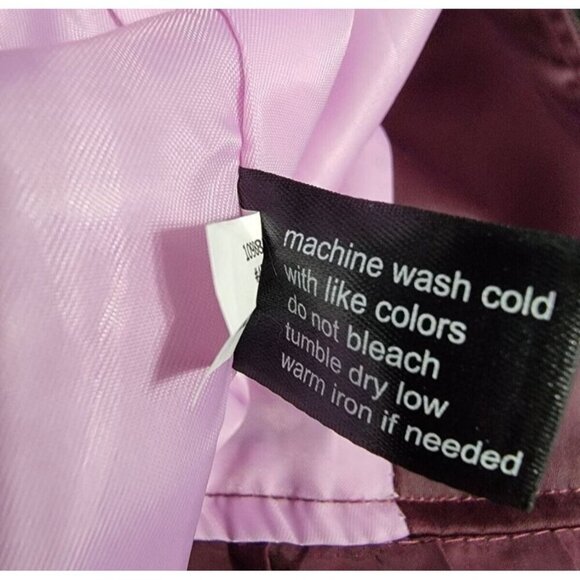 Lane Bryant Womens Pockets Ruffle Hem Silky Bomber Jacket Purple Size 14/16 - Picture 7 of 8